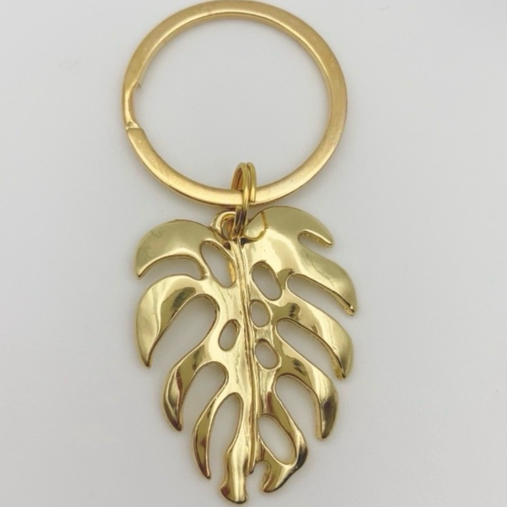 Monstera Leaf Keychain Tropical Handmade NWOT